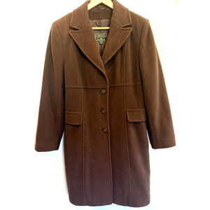 Express Womens Classic Wool Button Midi Pea Coat Size 10 Timeless Old Money Lux